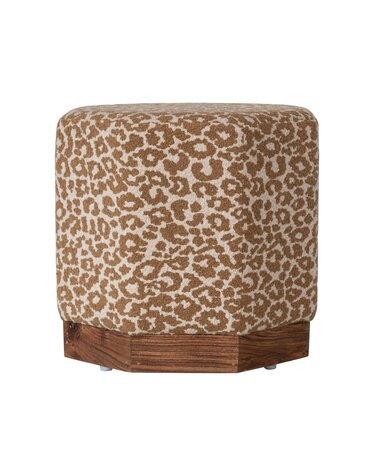 Hexagonal Ottoman/Stool with Pine Wood Base, 20"x 18"