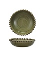 Decorative Handmade Terra-cotta Bowl with Hobnail Edge, 16"Rnd