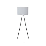 Metal Tripod Floor Lamp with Pleated Jute Shade, 21"x 62"