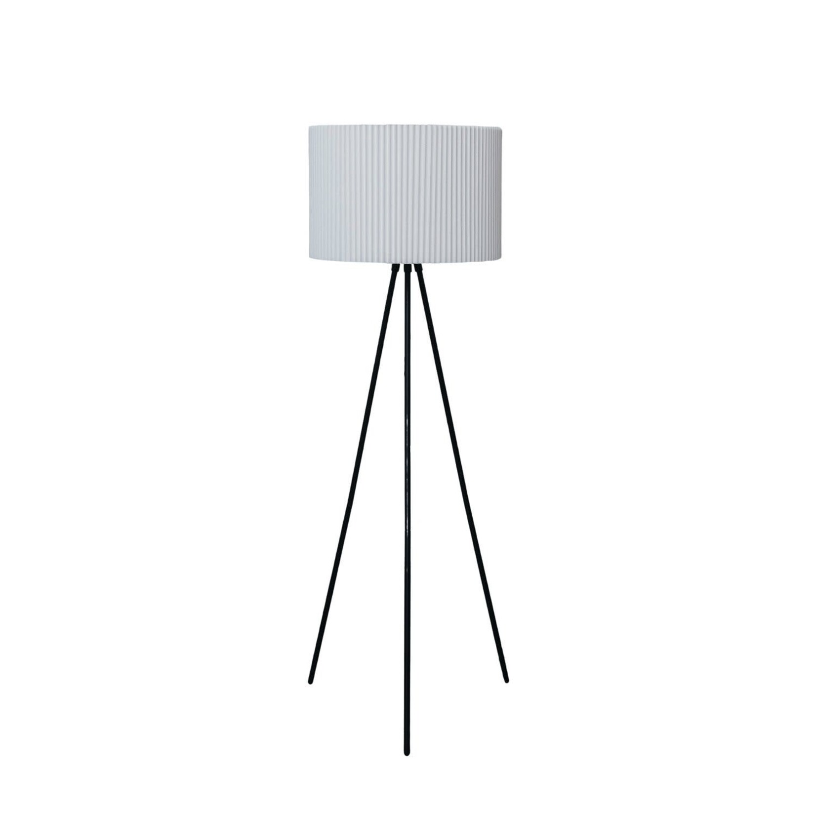 Metal Tripod Floor Lamp with Pleated Jute Shade, 21"x 62"