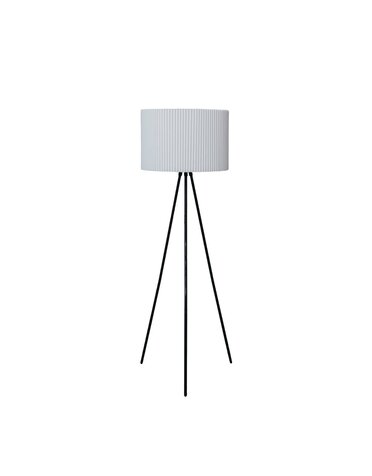 Metal Tripod Floor Lamp with Pleated Jute Shade, 21"x 62"