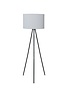 Metal Tripod Floor Lamp with Pleated Jute Shade, 21"x 62"