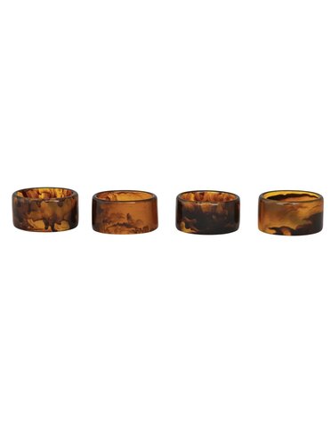 Tortoise Shell Napkin Rings, Set of 4
