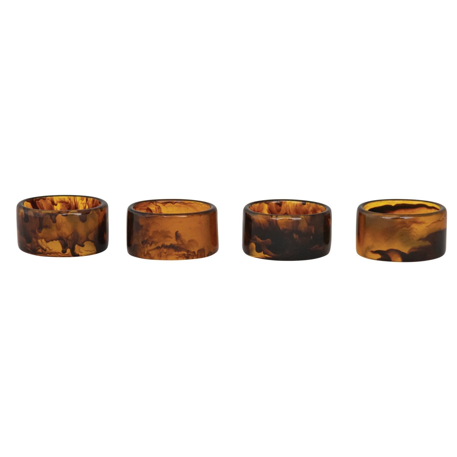 Tortoise Shell Napkin Rings, Set of 4