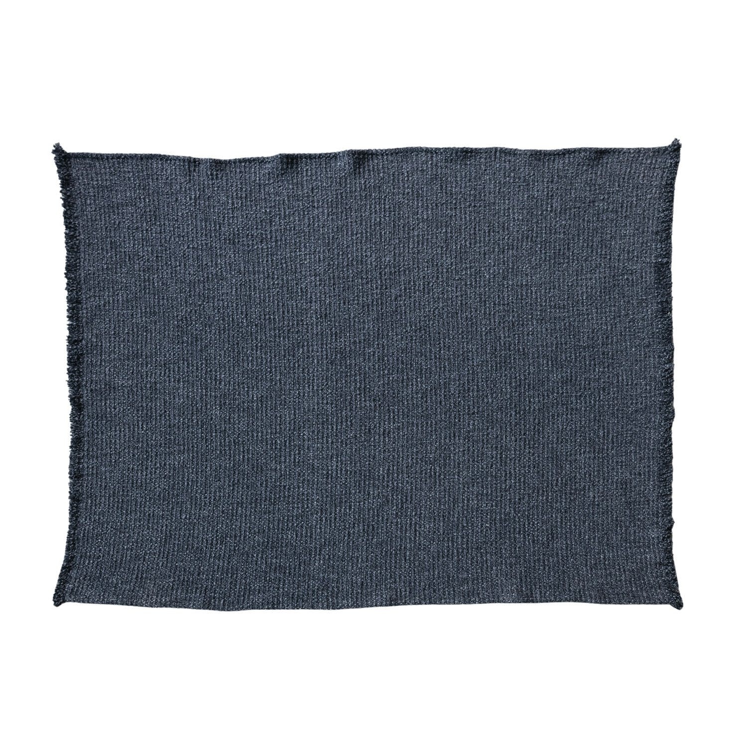Stonewashed Bouclé Throw with Fringe, 60"x 50"