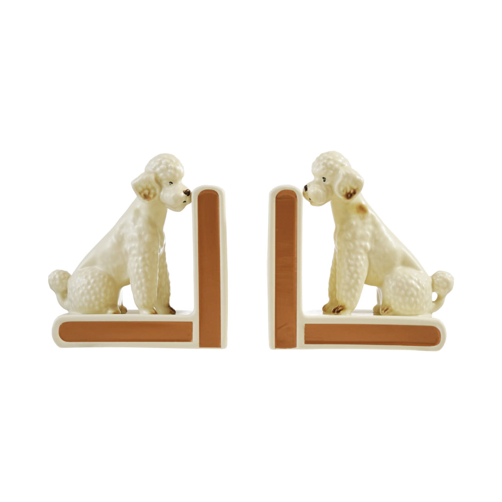 Poodle Shaped Bookends, Set of 2, 5"x 6"