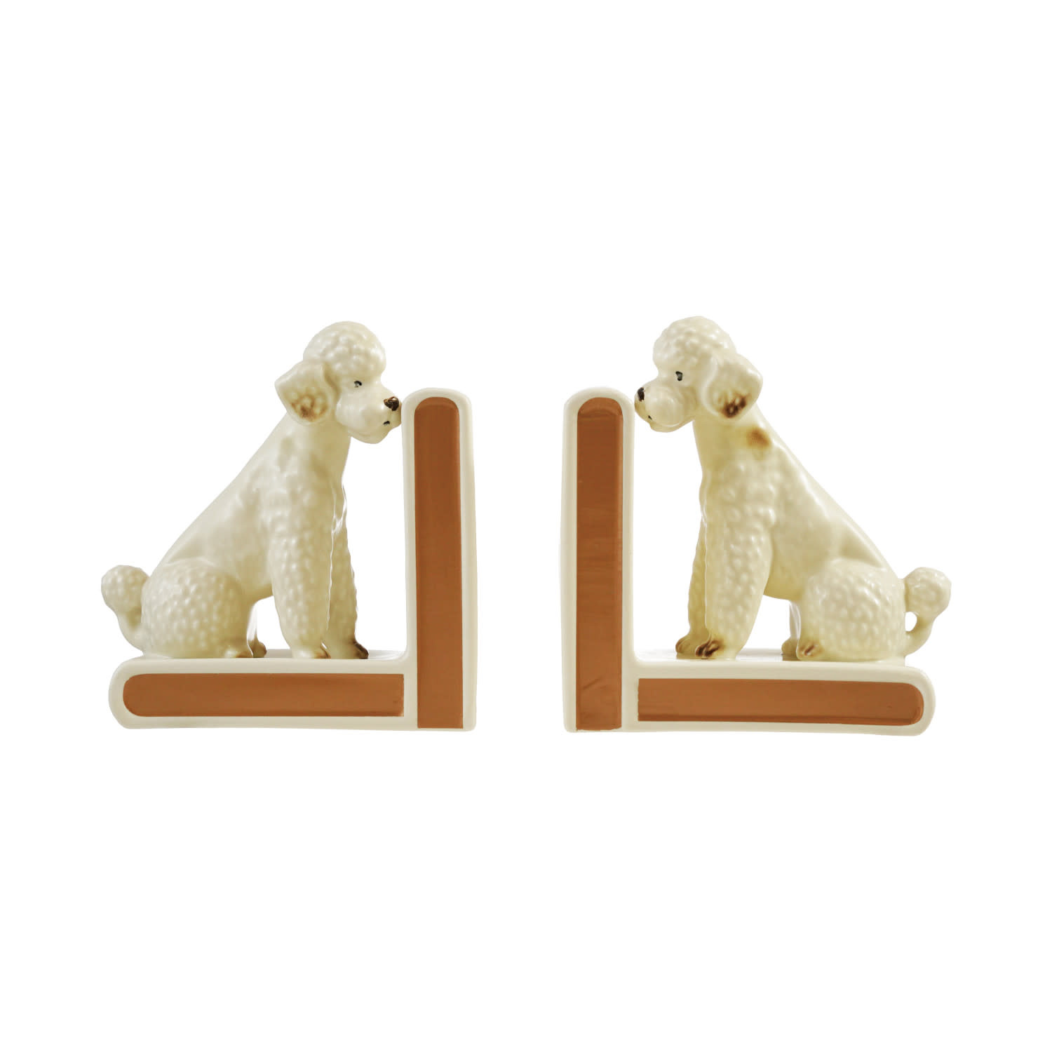 Poodle Shaped Bookends, Set of 2, 5"x 6"