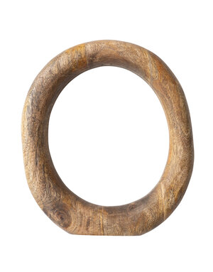 Mango Wood Standing Circle Decor, 9.5"x 11"