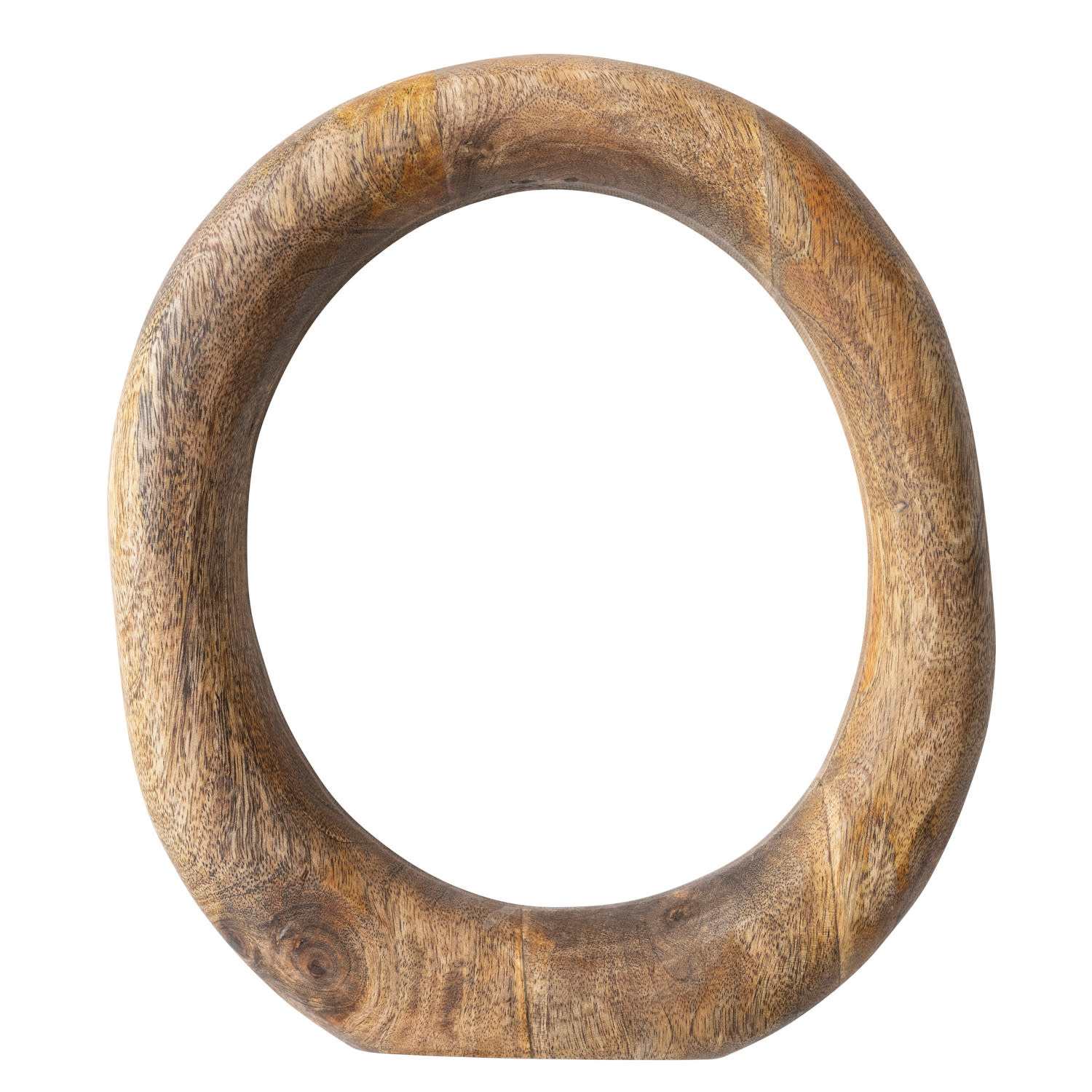 Mango Wood Standing Circle Decor, 9.5"x 11"