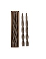 Unscented Twisted Taper Candles, Brown, Set of 2, 10"