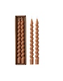 Unscented Twisted Taper Candles, Tan, Set of 2, 10"
