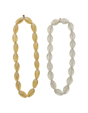 Glass Beads on Jute Cord, Golden, 11"