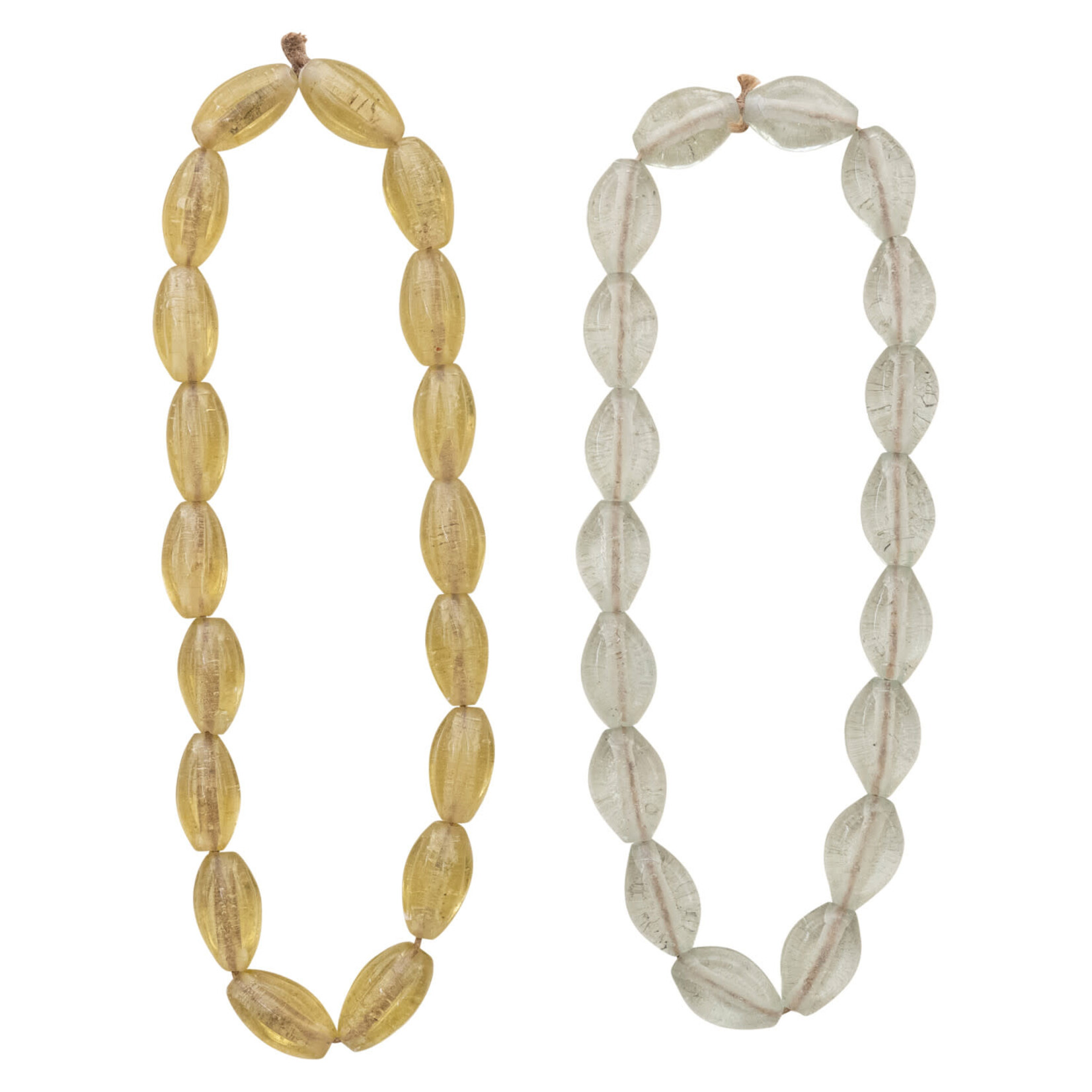 Glass Beads on Jute Cord, Sand, 11"