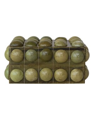 Marbled Resin Bobbin Box, Green, 7"x 5"