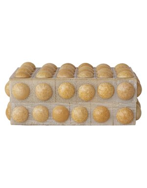 Marbled Resin Bobbin Box, Cream, 9"x 6"