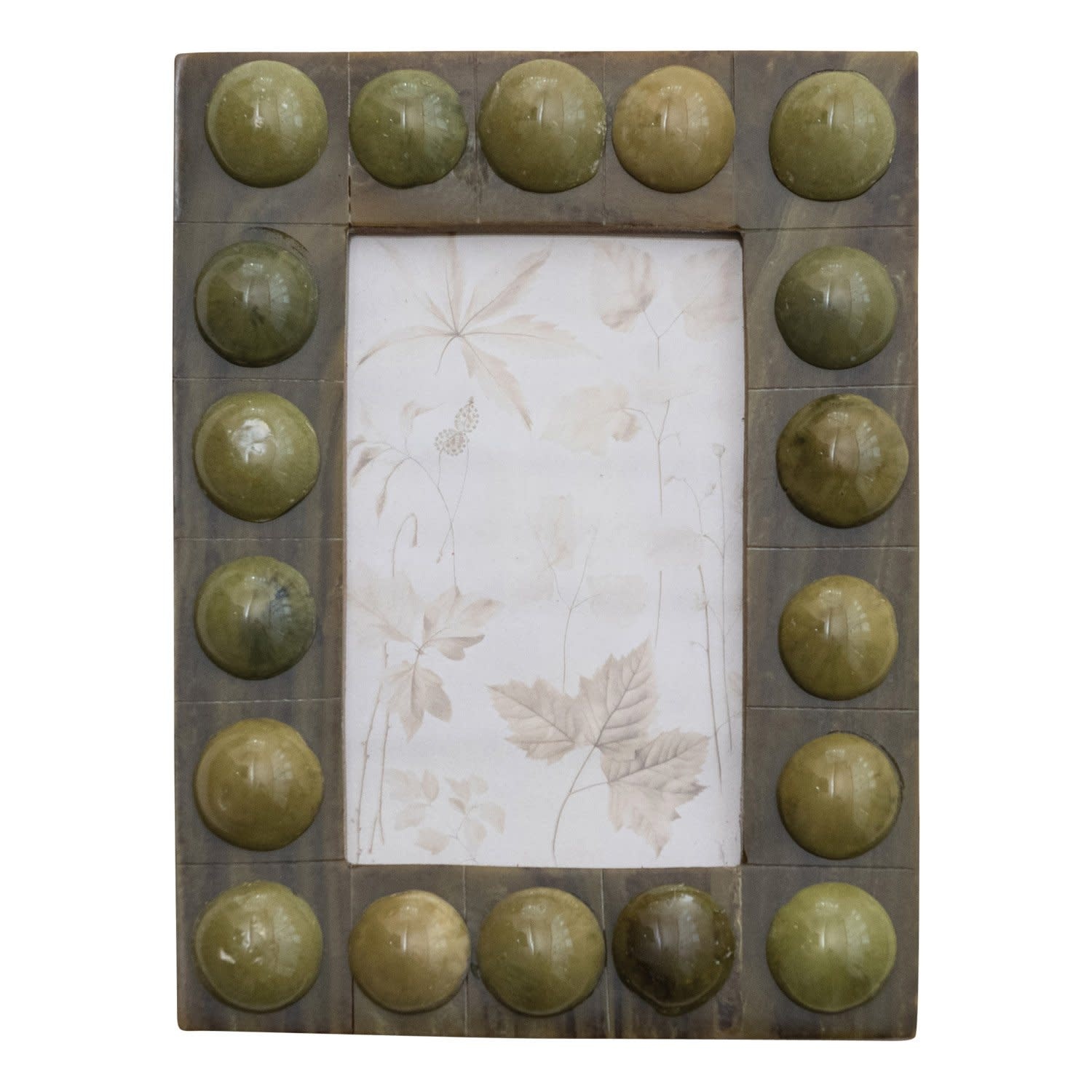 Marbled Resin Bobbin Photo Frame, Holds 4x6" Photo