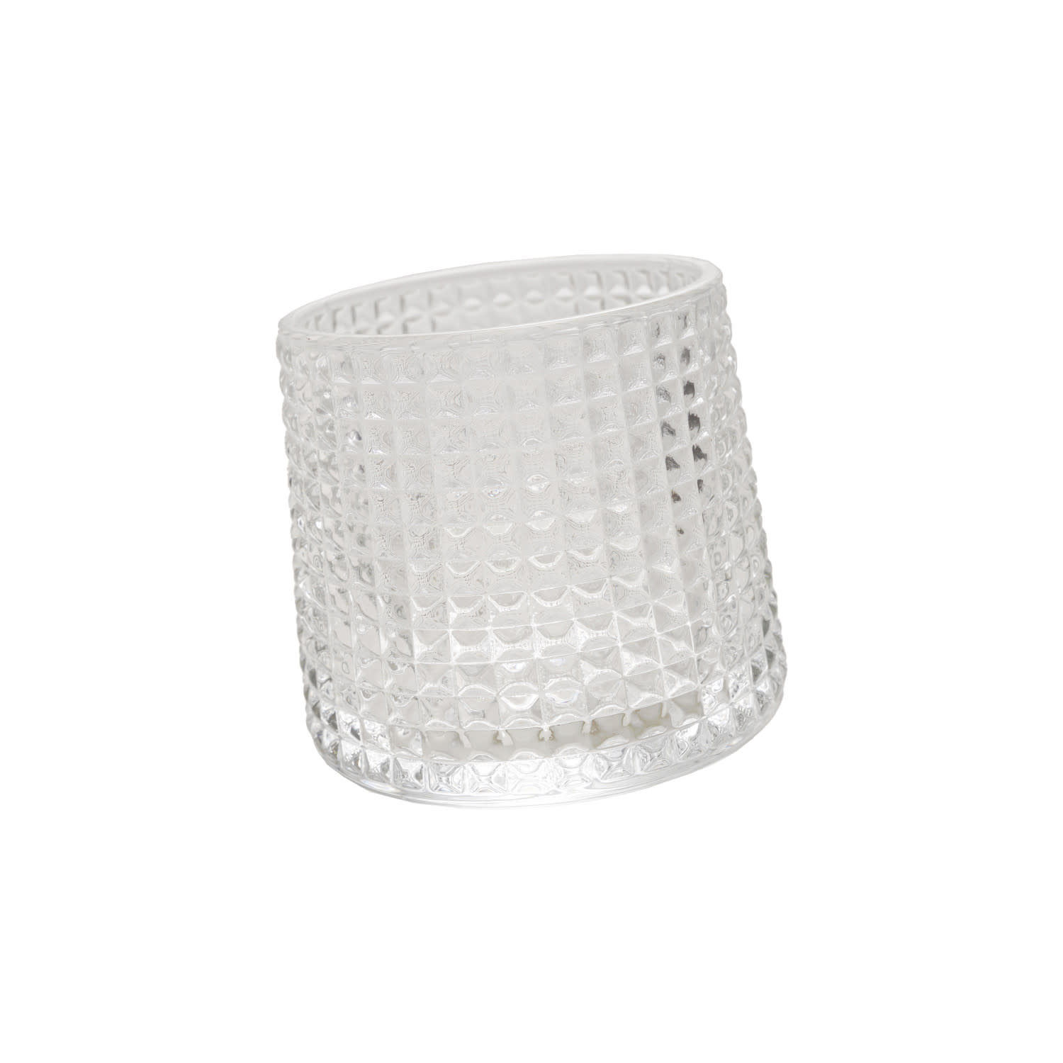 Embossed Spinning Whiskey Drinking Glass, 4 oz