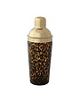 Tortoise Shell Glass Cocktail Shaker with Stainless Steel Top, 20 oz