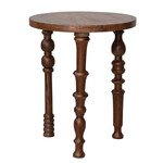 Mango Wood Side Table with Turned Legs, 18"Rnd x 22"