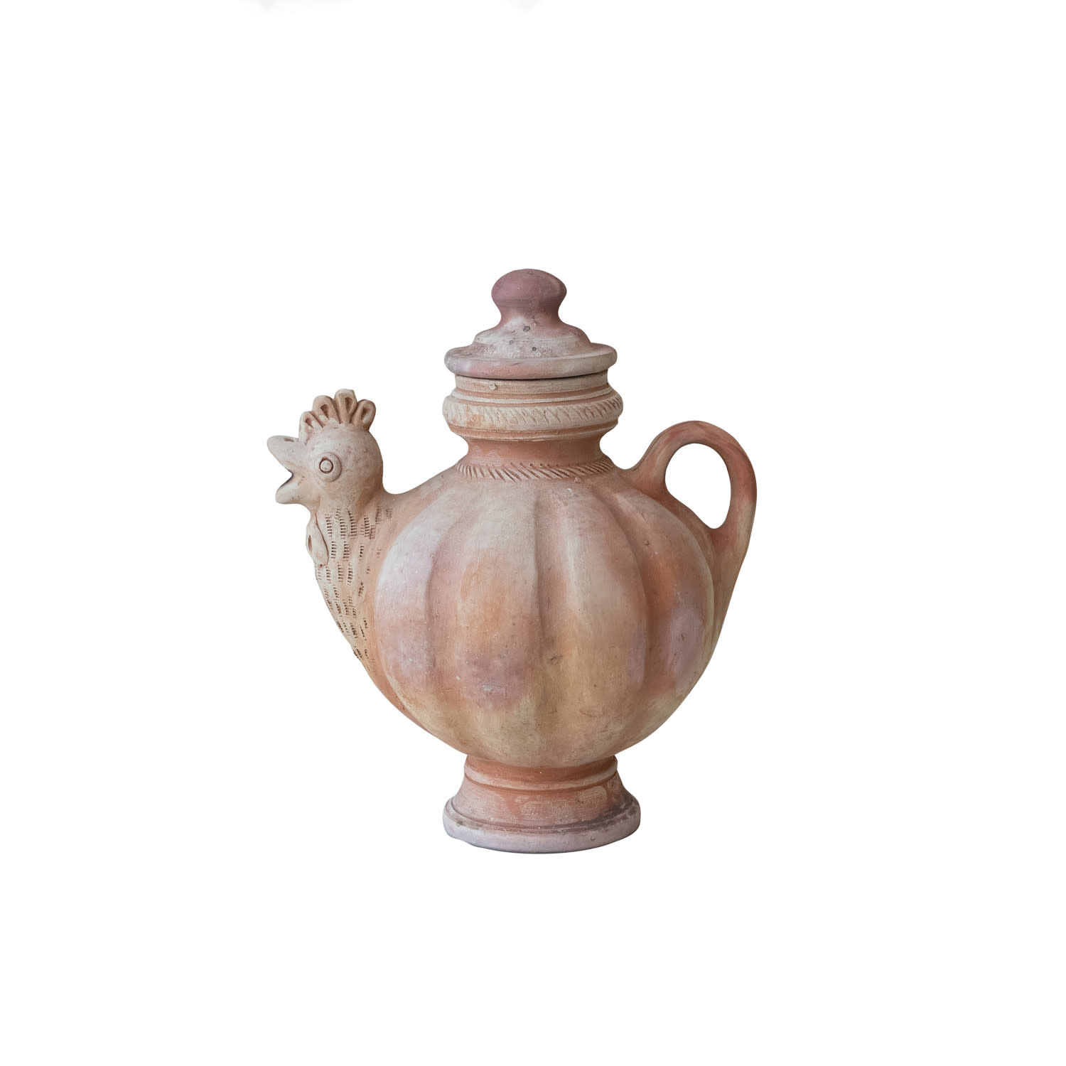 Terra-cotta Chicken Shaped Pitcher, 3.5 Quart