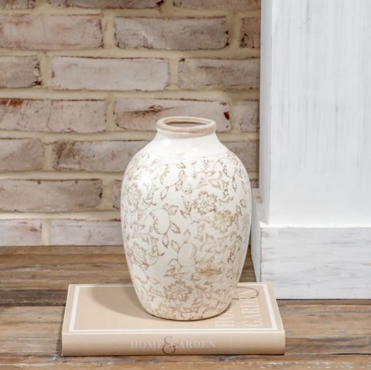 Beige Heirloom Vase 10.25