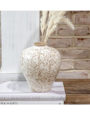 Beige Heirloom Vase 9"