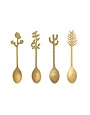 Brass Spoon with Botanical Shaped Handle, 6"