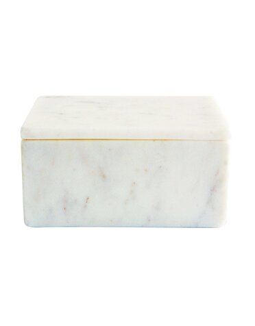 Marble Box with Lid, 6"x 4"