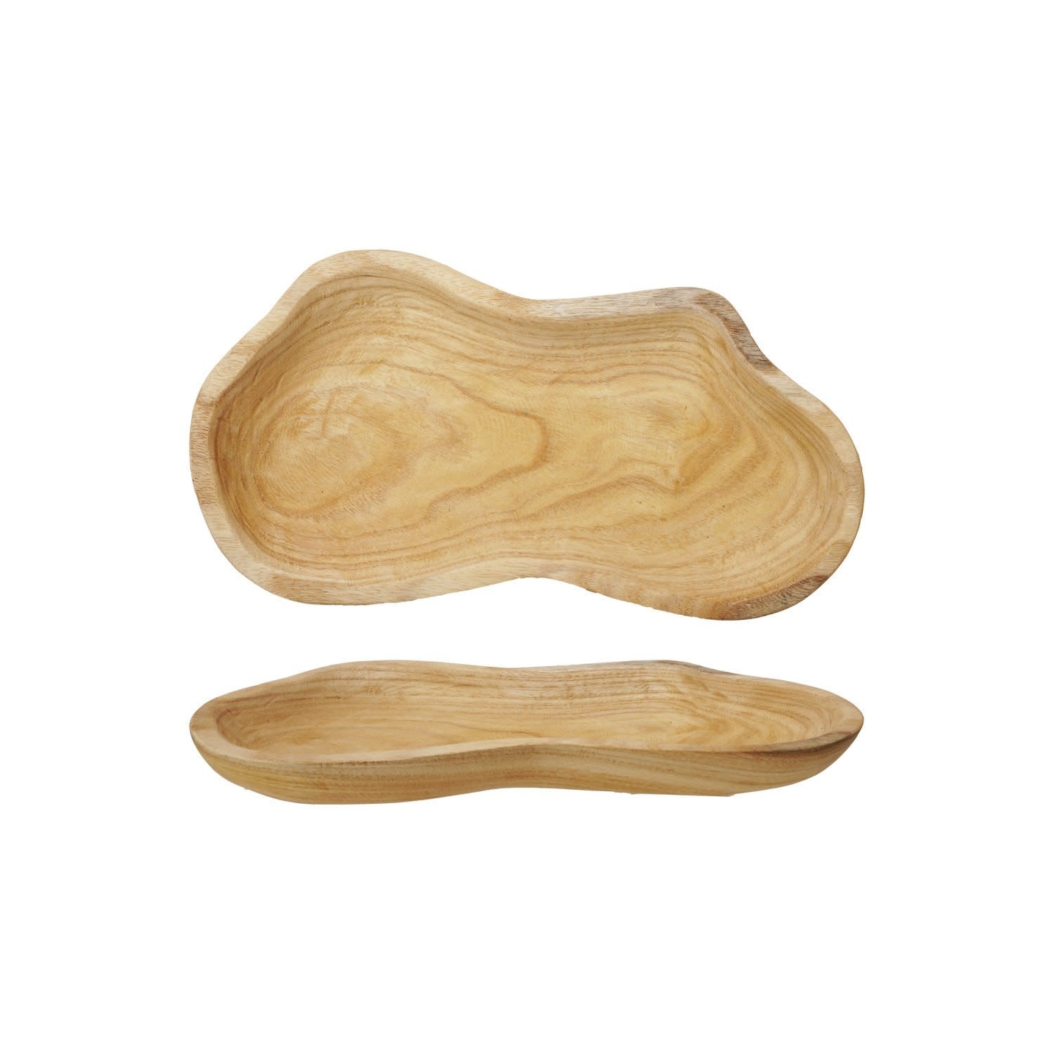 Decorative Paulownia Wood Tray, 17"x 9"