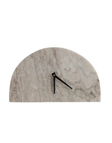 Half Circle Marble Mantel Clock, 10"x 6"