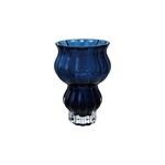 Fluted Cased Glass Vase, Blue, 7"x 10"