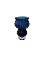 Fluted Cased Glass Vase, Blue, 7"x 10"