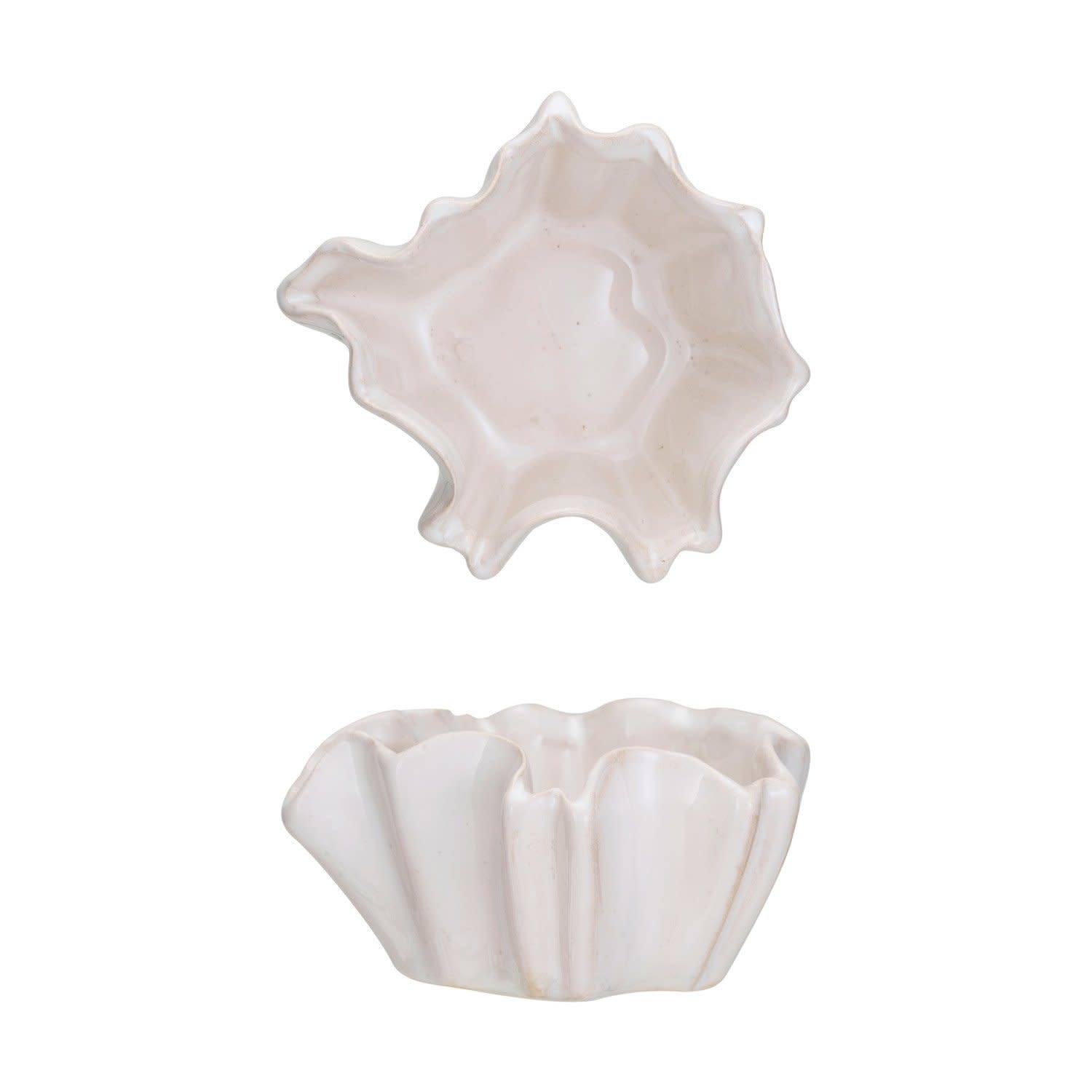 Stoneware Pleated Planter, 4"x 2"
