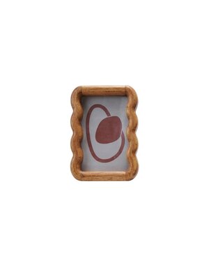 Rubberwood Scalloped Photo Frame, Holds 4"x 6" Photo