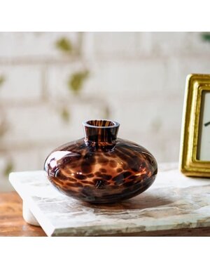 Brown Speckled Vase 5"