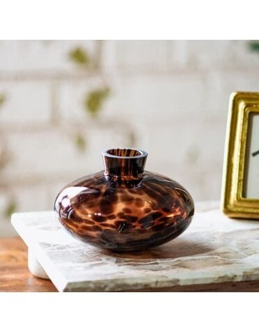 Brown Speckled Vase 5"