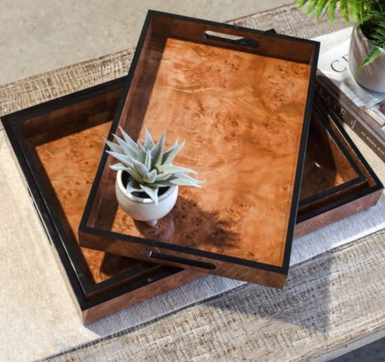 Burl Wood Grain Tray Medium