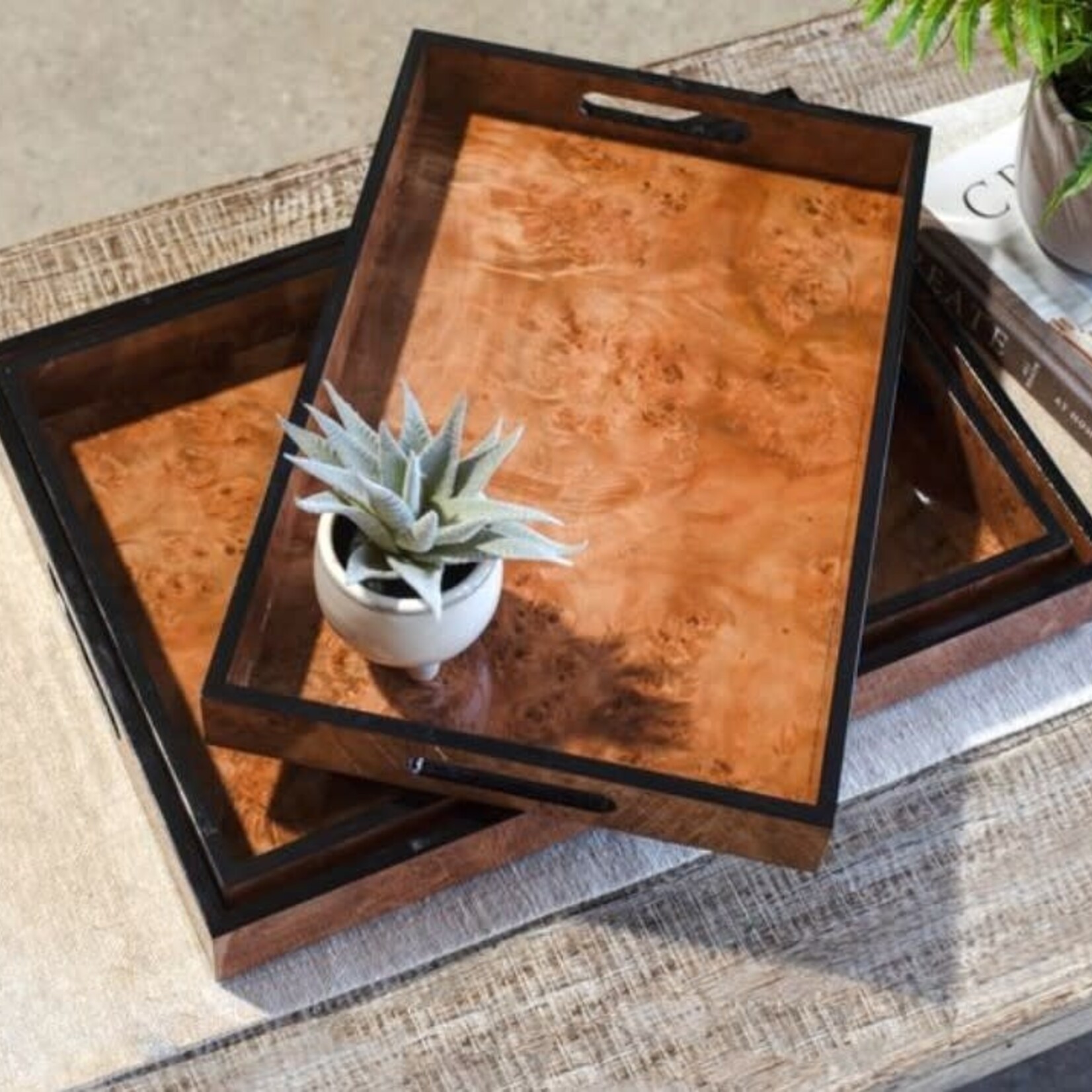Burl Wood Grain Tray Small