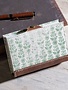 Green Floral Canvas Leather Journal 5.5"