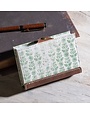 Green Floral Canvas Leather Journal 5.5"