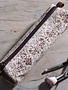 Brown Fleur Canvas Pencil Case 8.5"