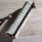 Green Floral Canvas Pencil Case 8.5"