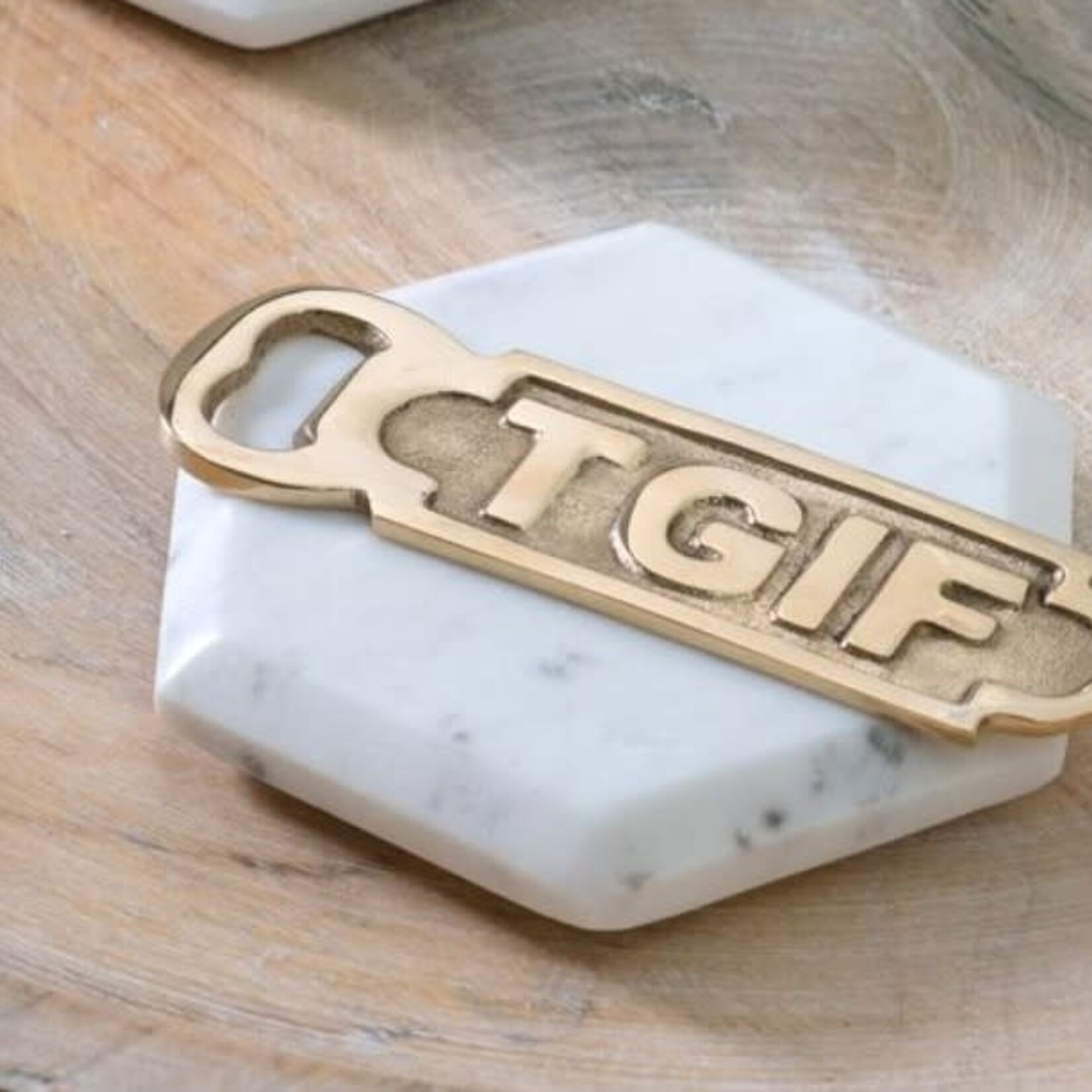 Brass TGIF Bottle Opener