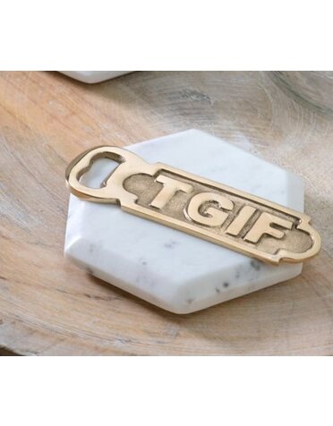 Brass TGIF Bottle Opener