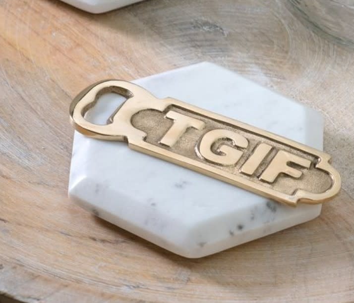 Brass TGIF Bottle Opener
