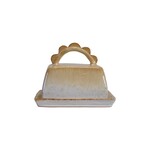Butter Dish with Scalloped Handle, 7"x 5"