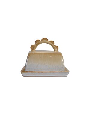 Butter Dish with Scalloped Handle, 7"x 5"