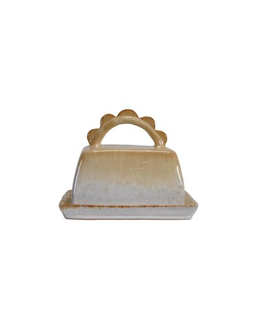 Butter Dish with Scalloped Handle, 7"x 5"