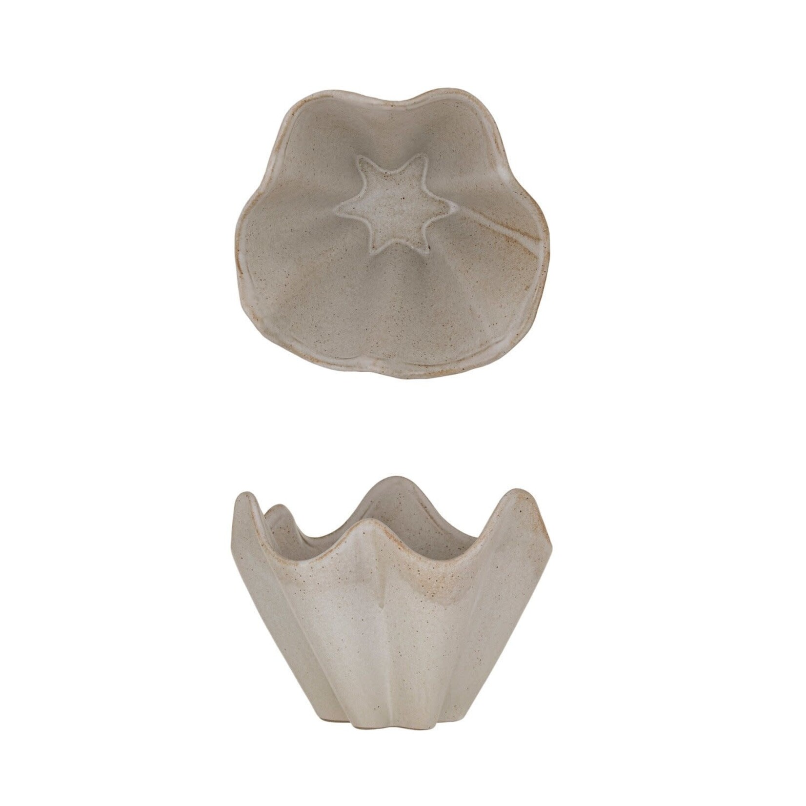 Stoneware Pleated Bowl, 7.5"Rnd
