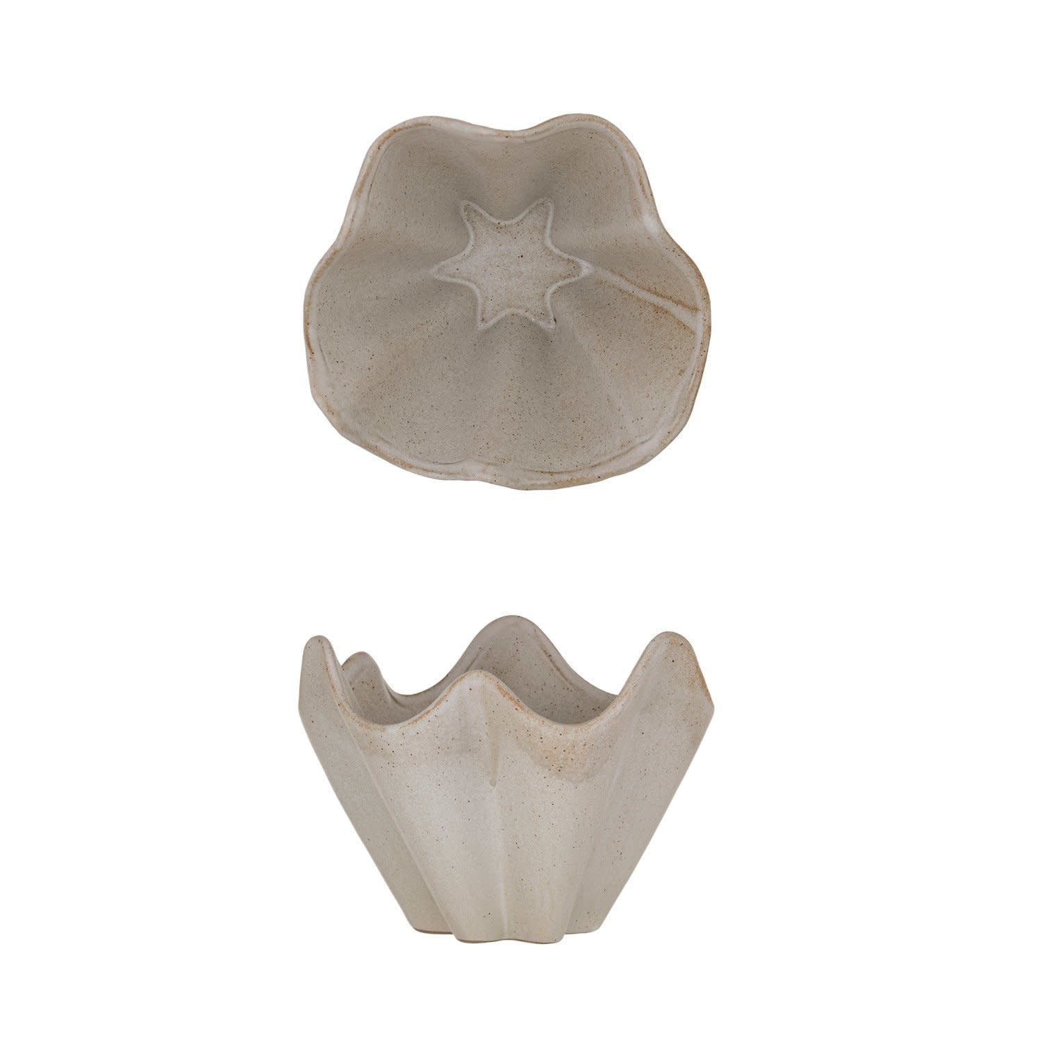 Stoneware Pleated Bowl, 7.5"Rnd